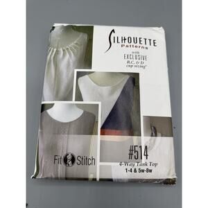 Silhouette Fit 2 Stitch 514 Tank Top Sewing Pattern Sizes 1-4 5W-8W B-D Cup